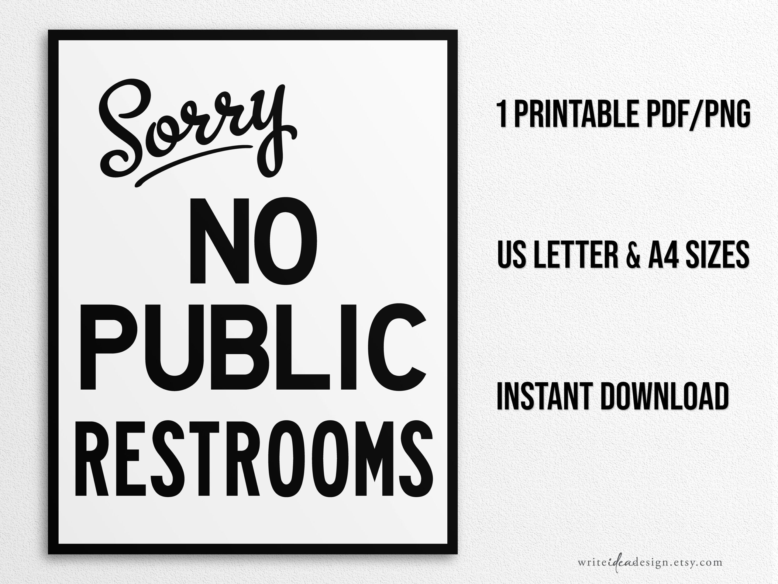 Druckbares No Public Restrooms Schild In Den Gr en US Letter Und A4 Sofort Download PNG PDF Etsy de