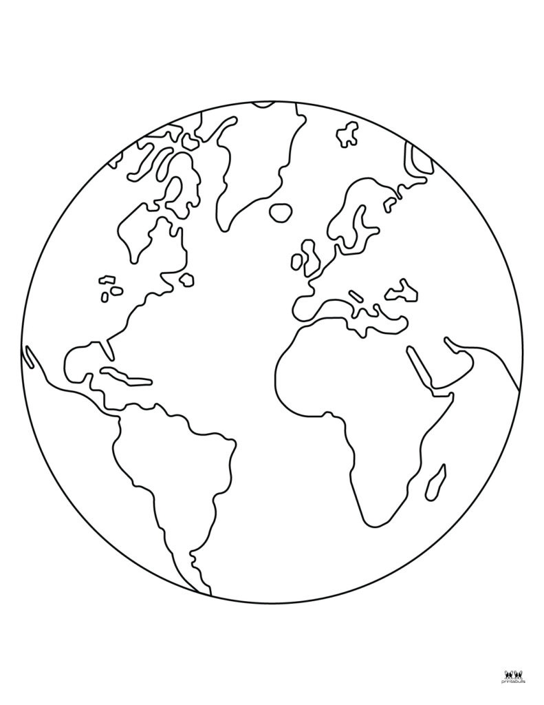 coloring page for earth