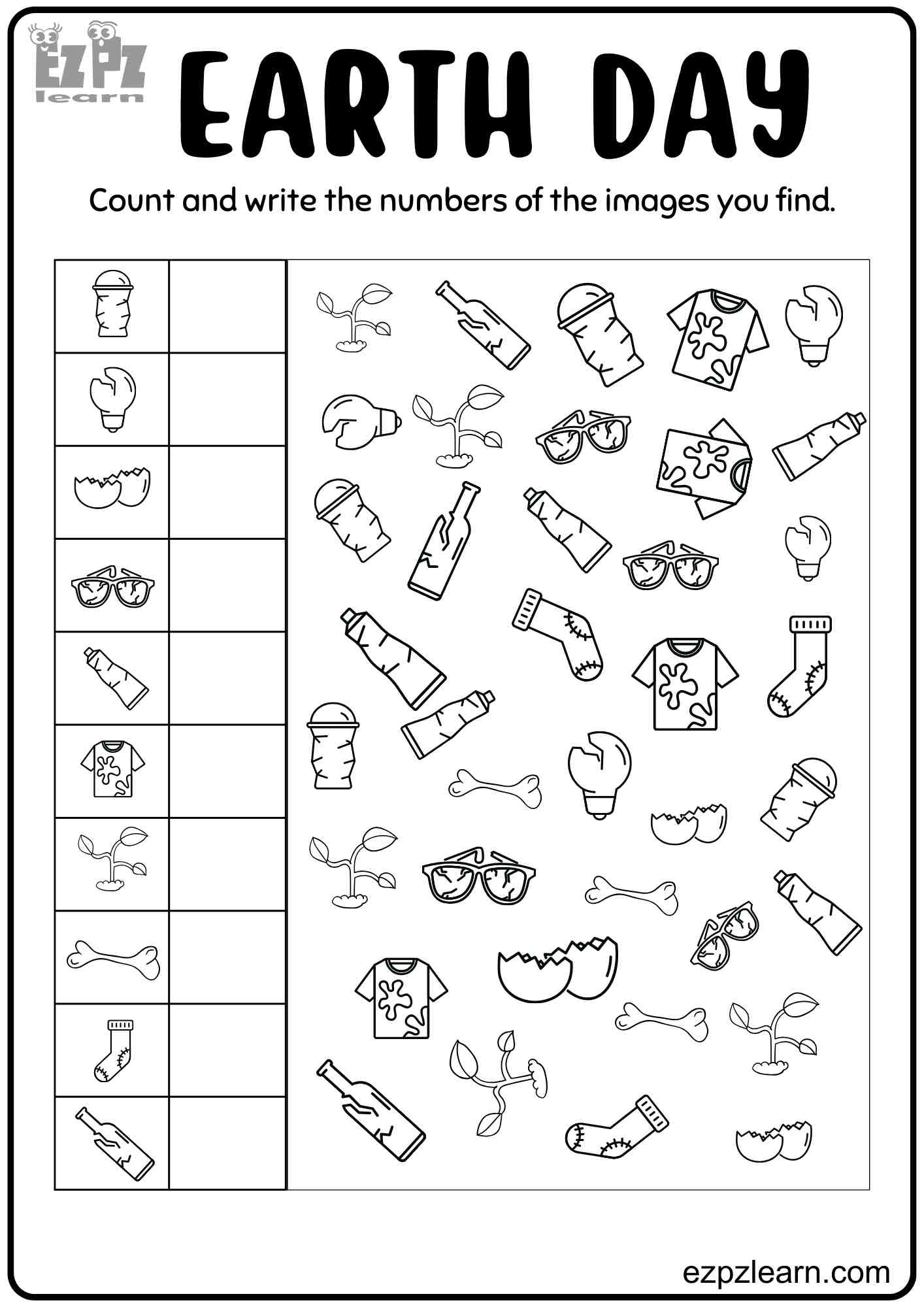 earth day printable worksheets