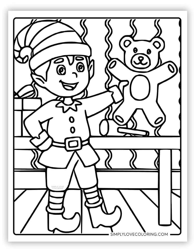 Elf Coloring Pages Free PDF Printables Simply Love Coloring