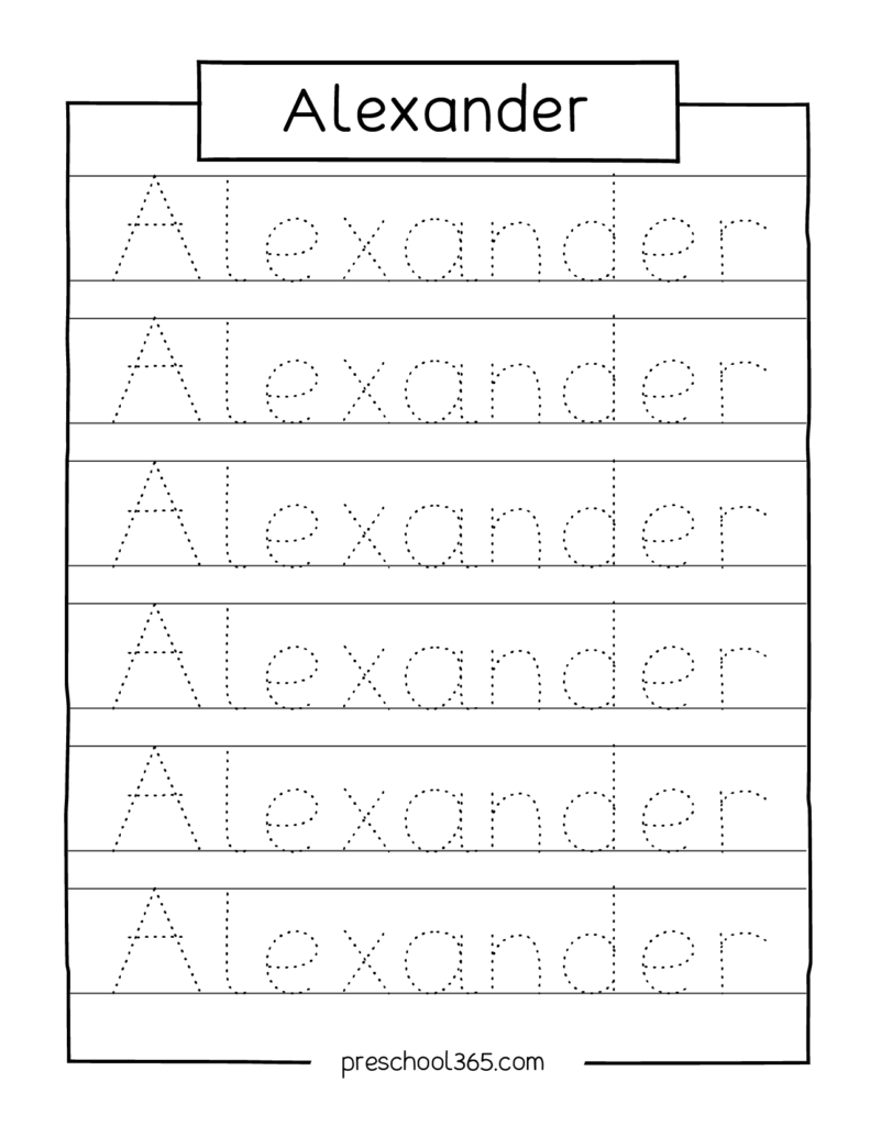 free name tracing worksheets