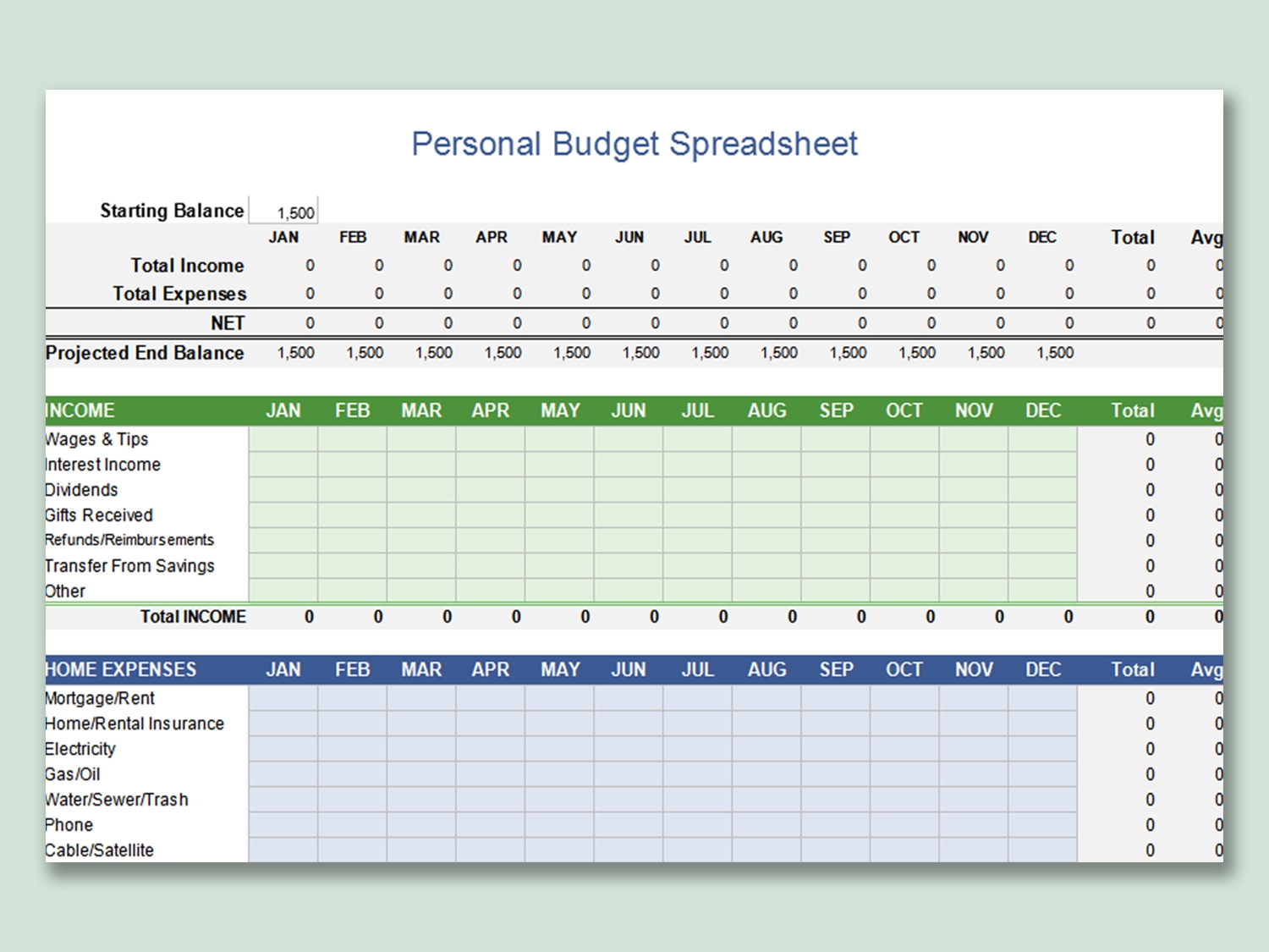 budget spreadsheet template free