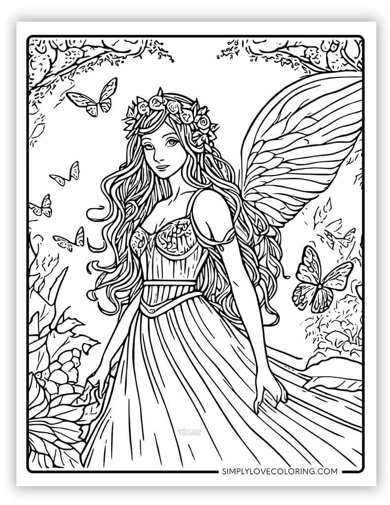 fairy printables coloring pages