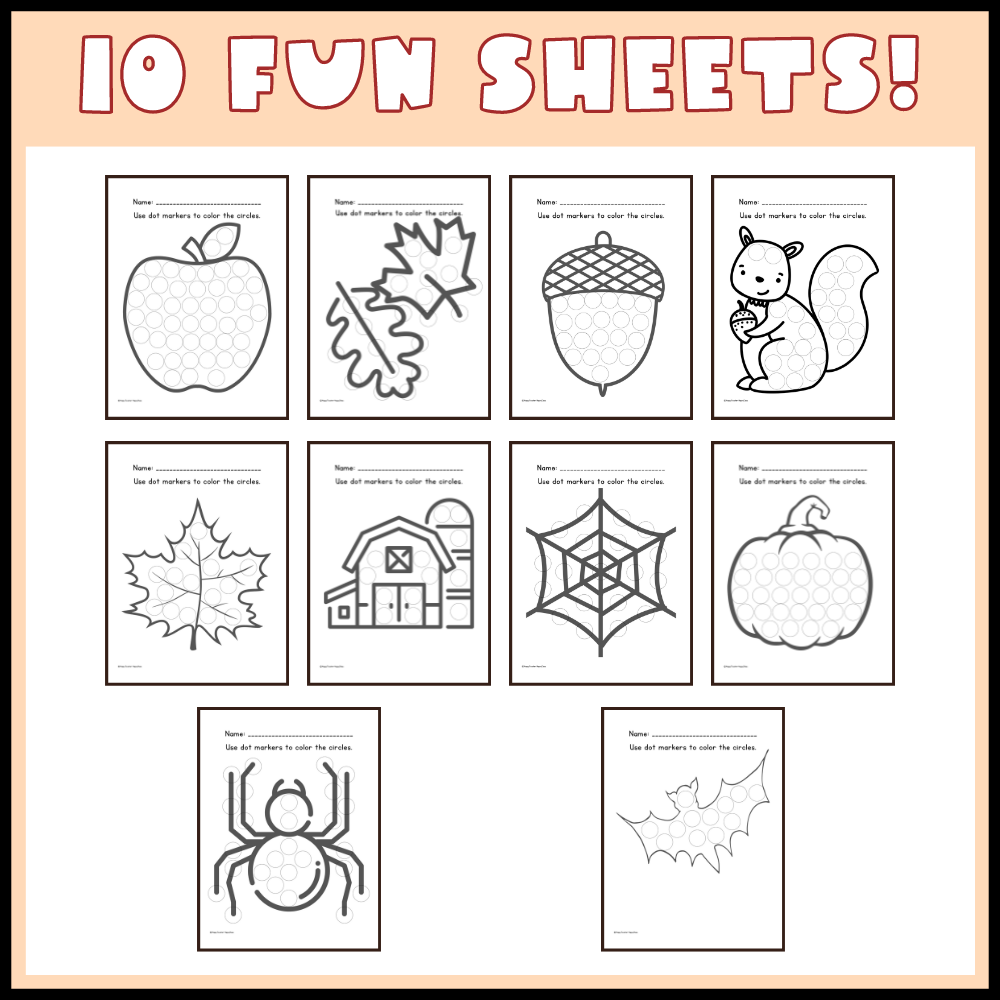 fall worksheets for preschool