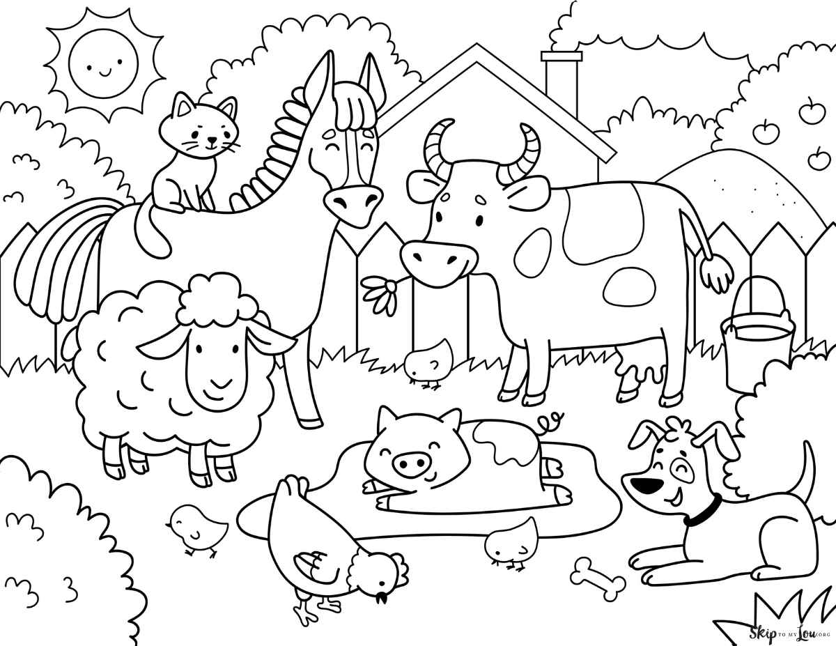 color sheets of animals
