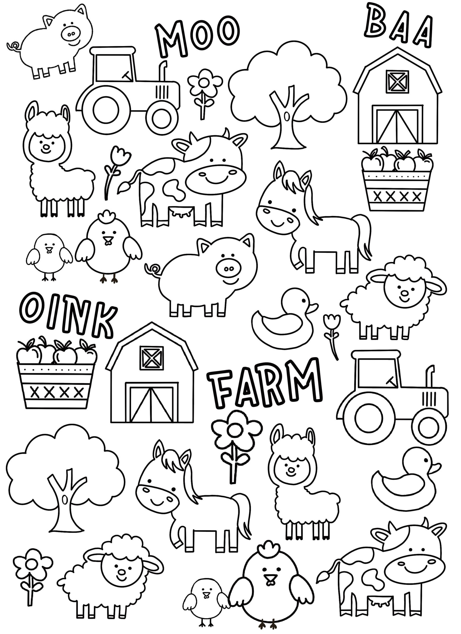 Farm Animals Coloring Page Fun Kids Activity PDF Etsy UK