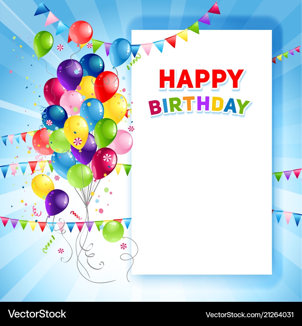 Festive Birthday Card Template Royalty Free Vector Image