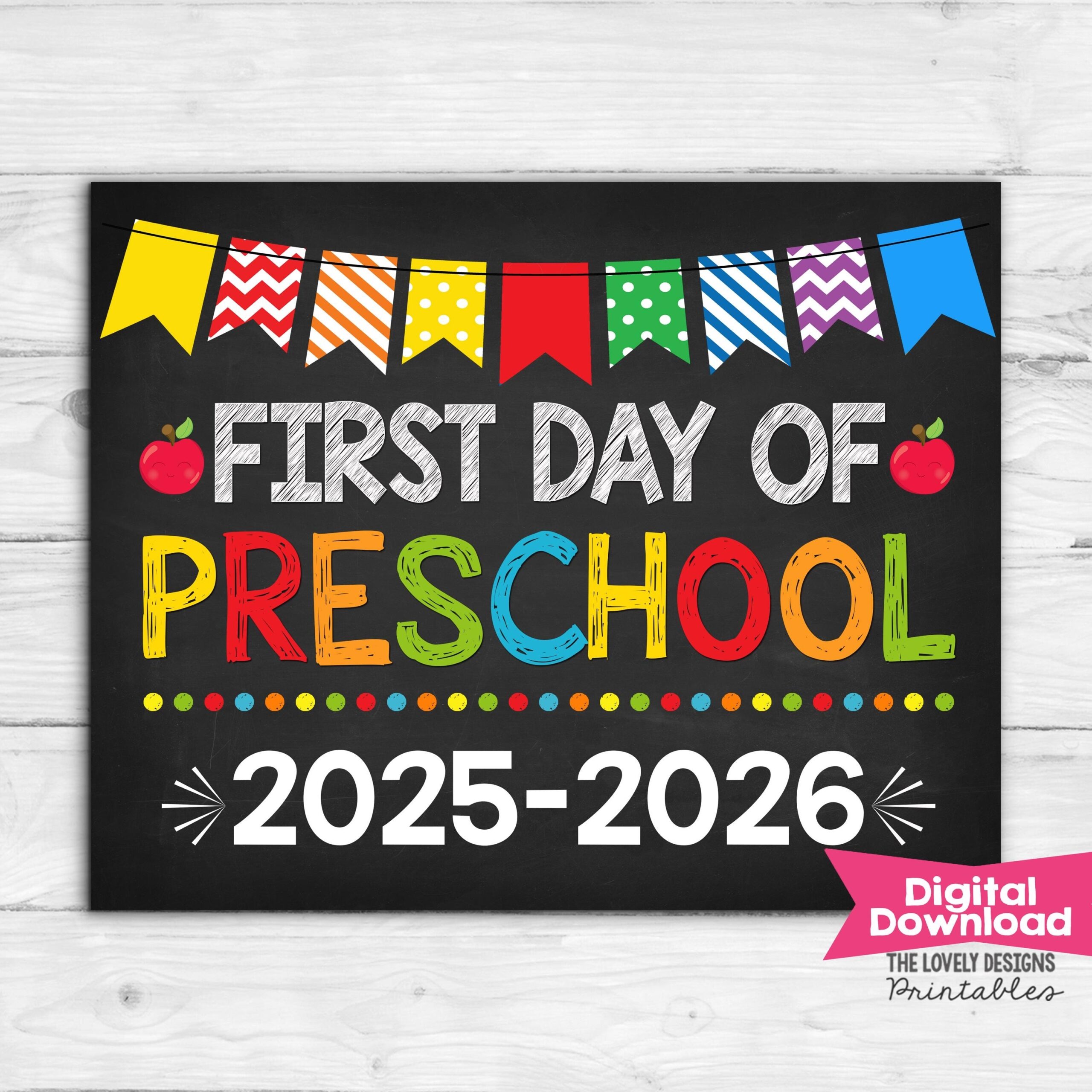 First Day Of Preschool Sign My First Day Of Preschool INSTANT DOWNLOAD Photo Prop Back To School Sign Chalkboard Digital Printable Etsy Ireland