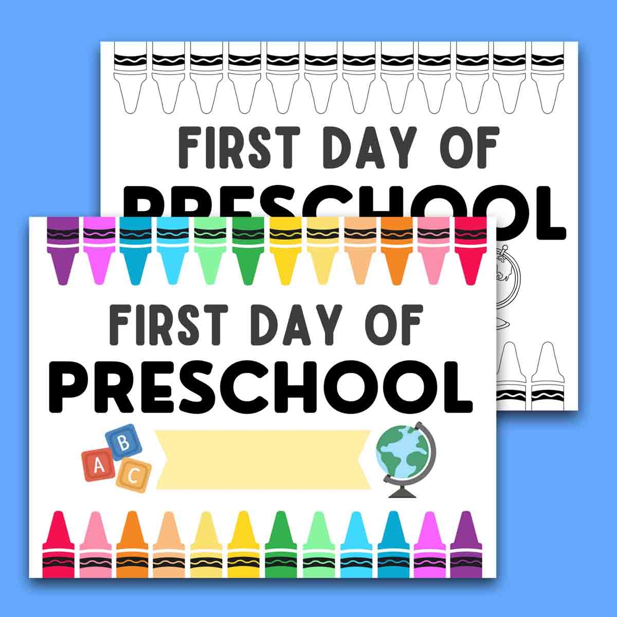 1st day of preschool sign