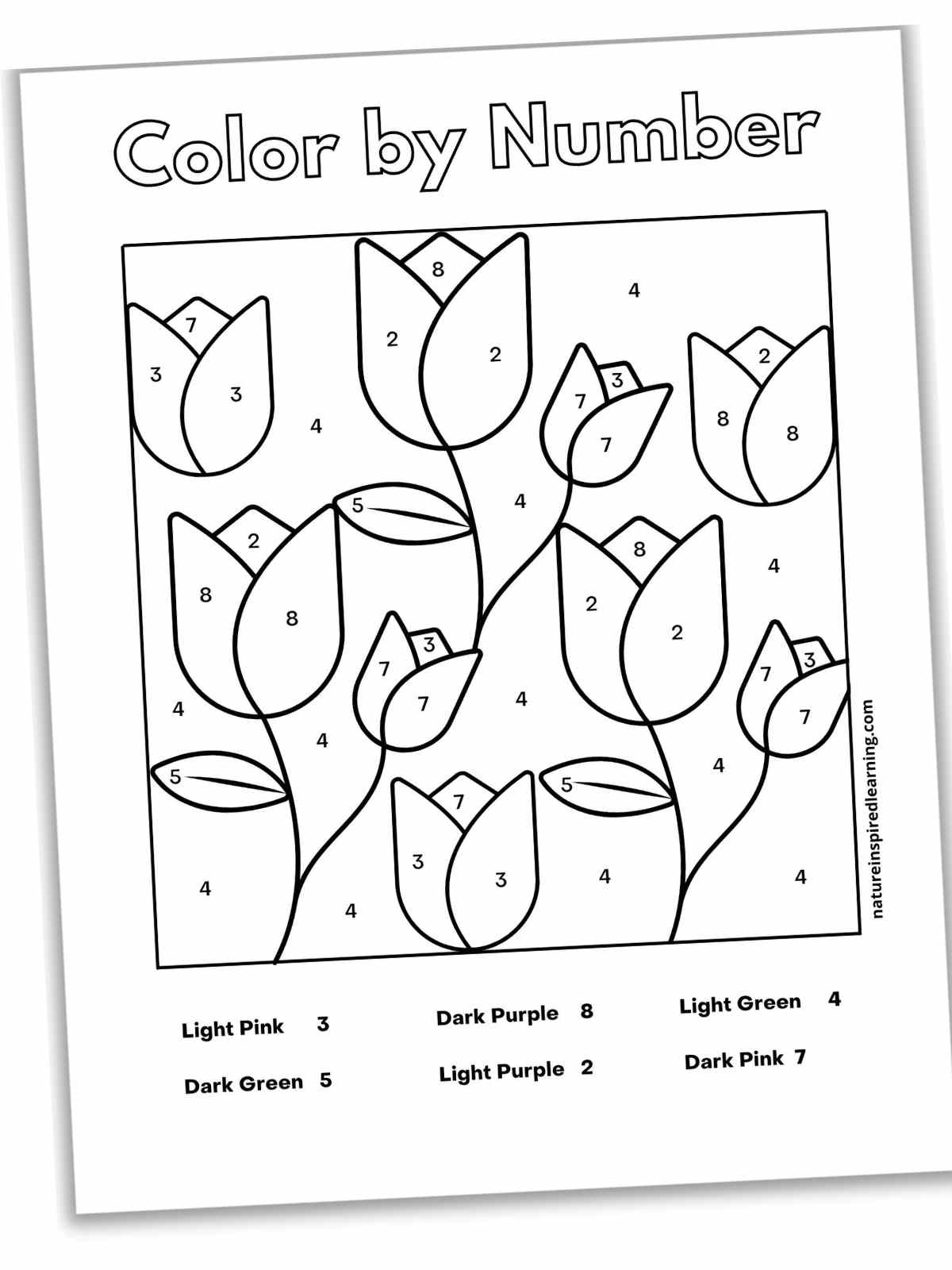 color by number sheet