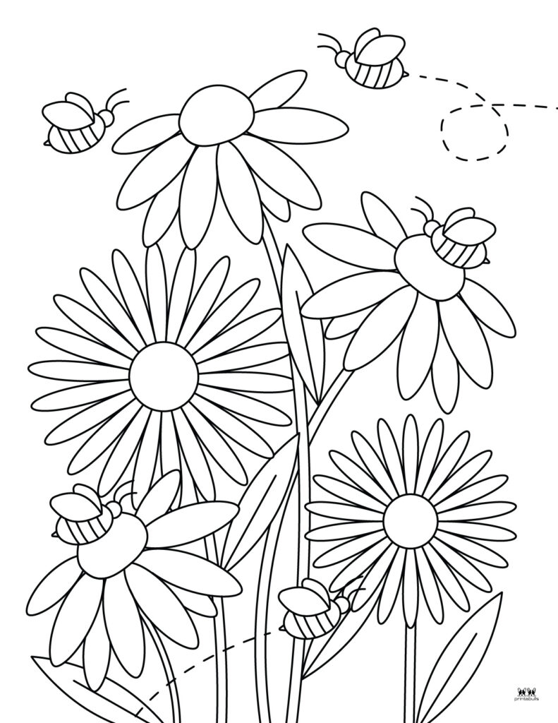 free flower coloring sheets