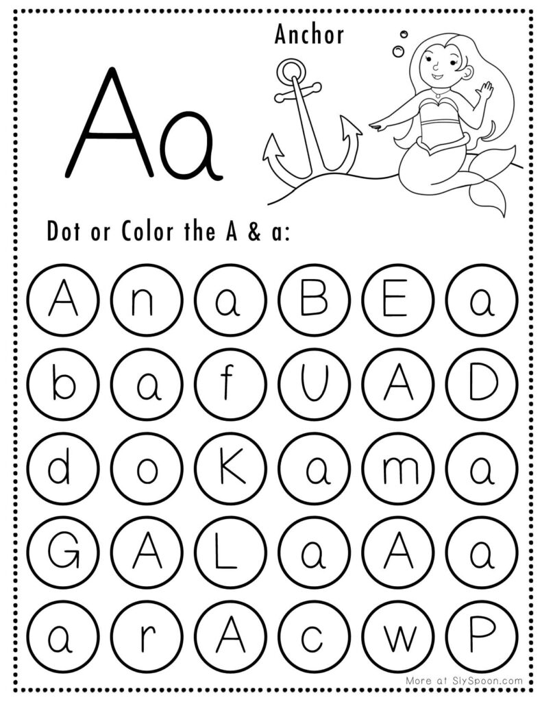 printable letter a worksheets