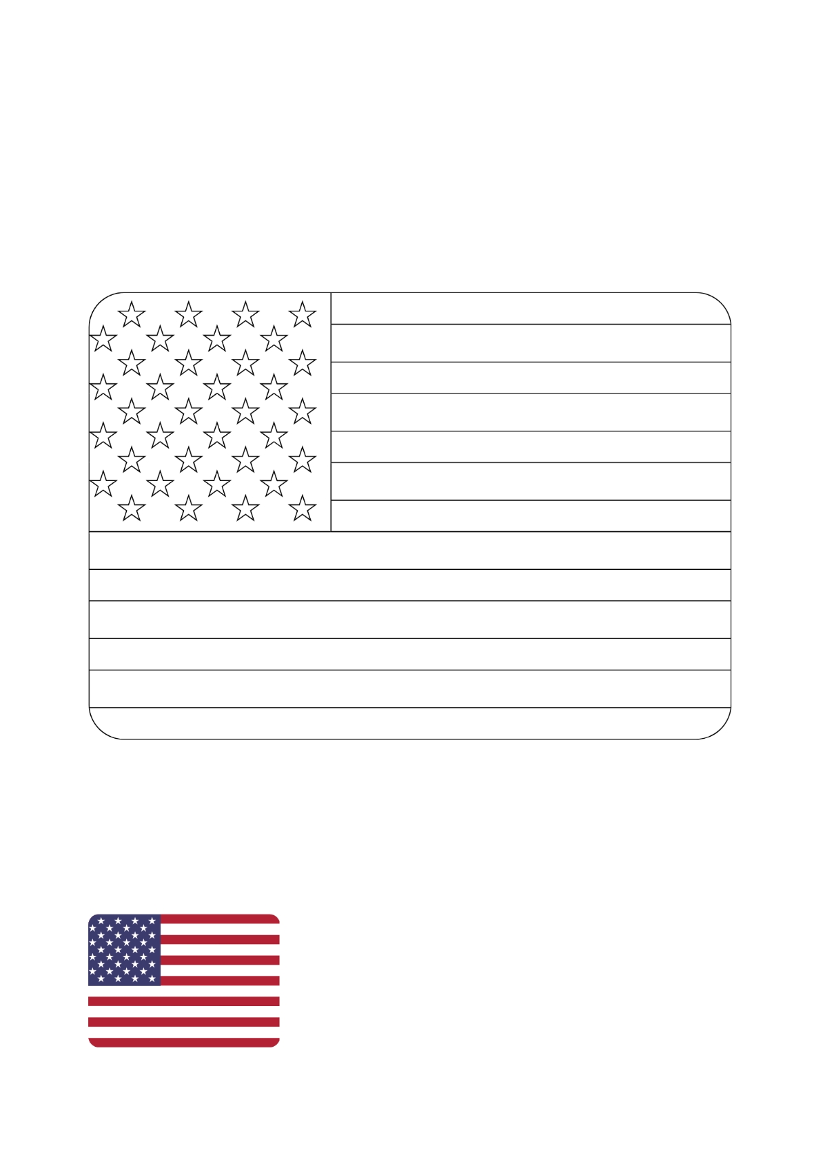 Free American Flag Map Coloring Page Template To Edit Online