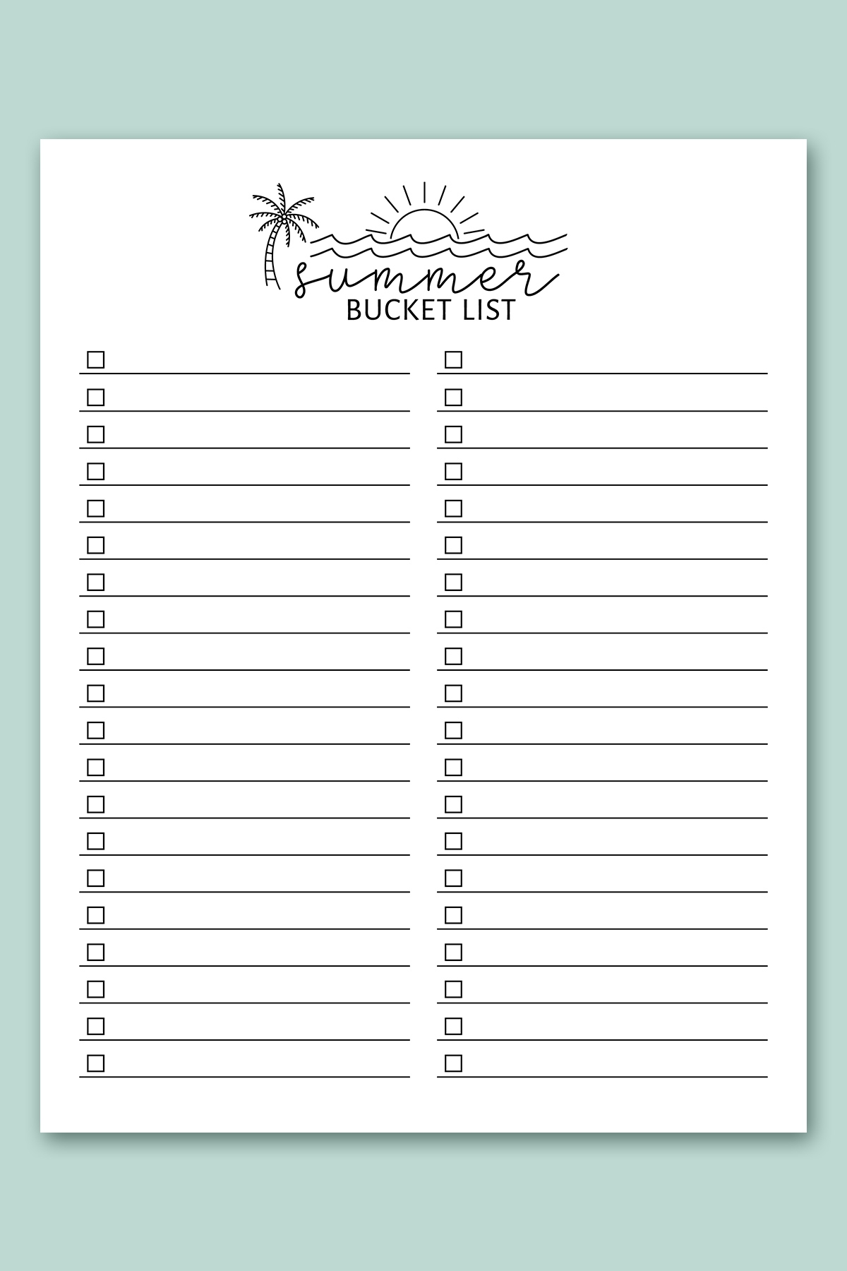 Free Bucket List Printable Templates summer Travel Etc Free Bucket List Printable Templates summer Travel Etc