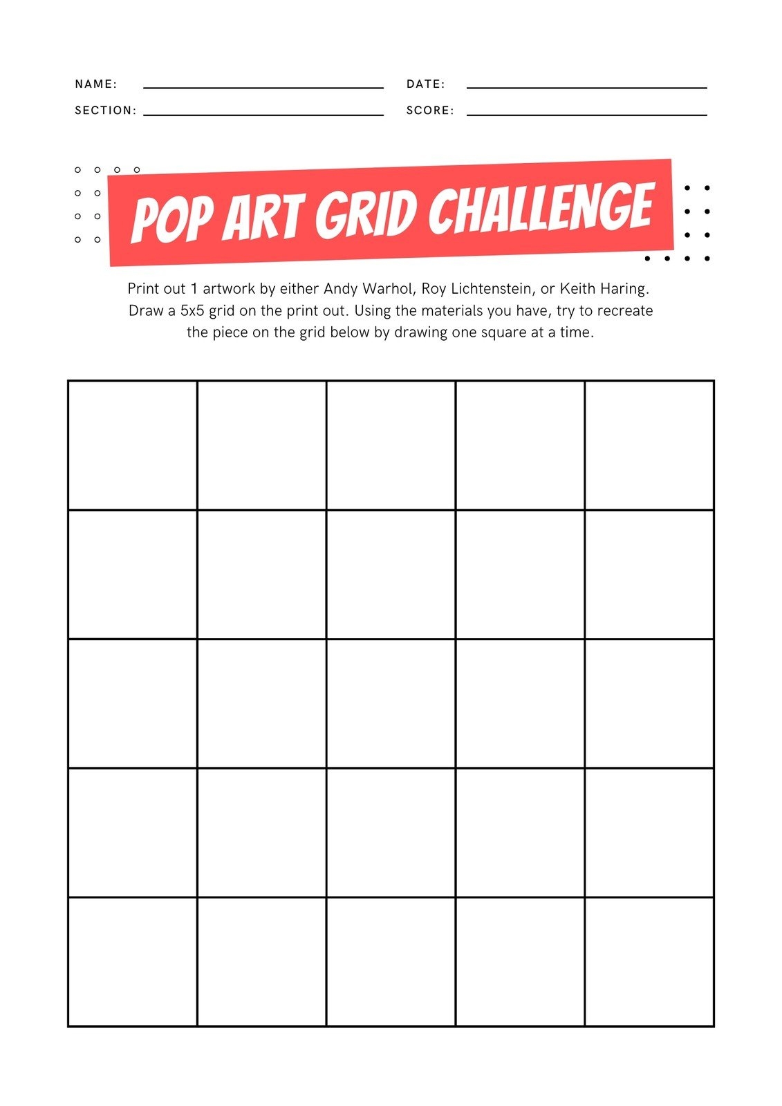 Free Custom Printable Art Worksheet Templates Canva