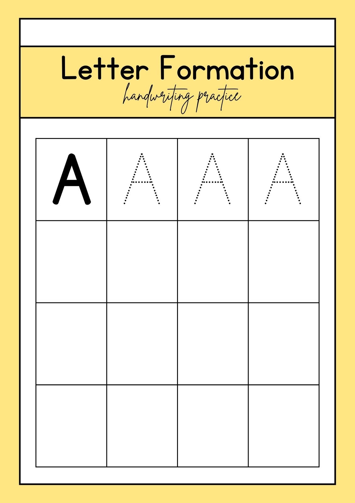 Free Custom Printable Handwriting Worksheet Templates Canva