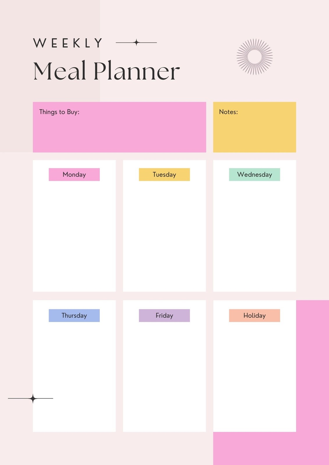 free meal planner template