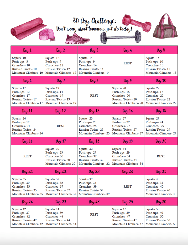 30 day fitness challenge