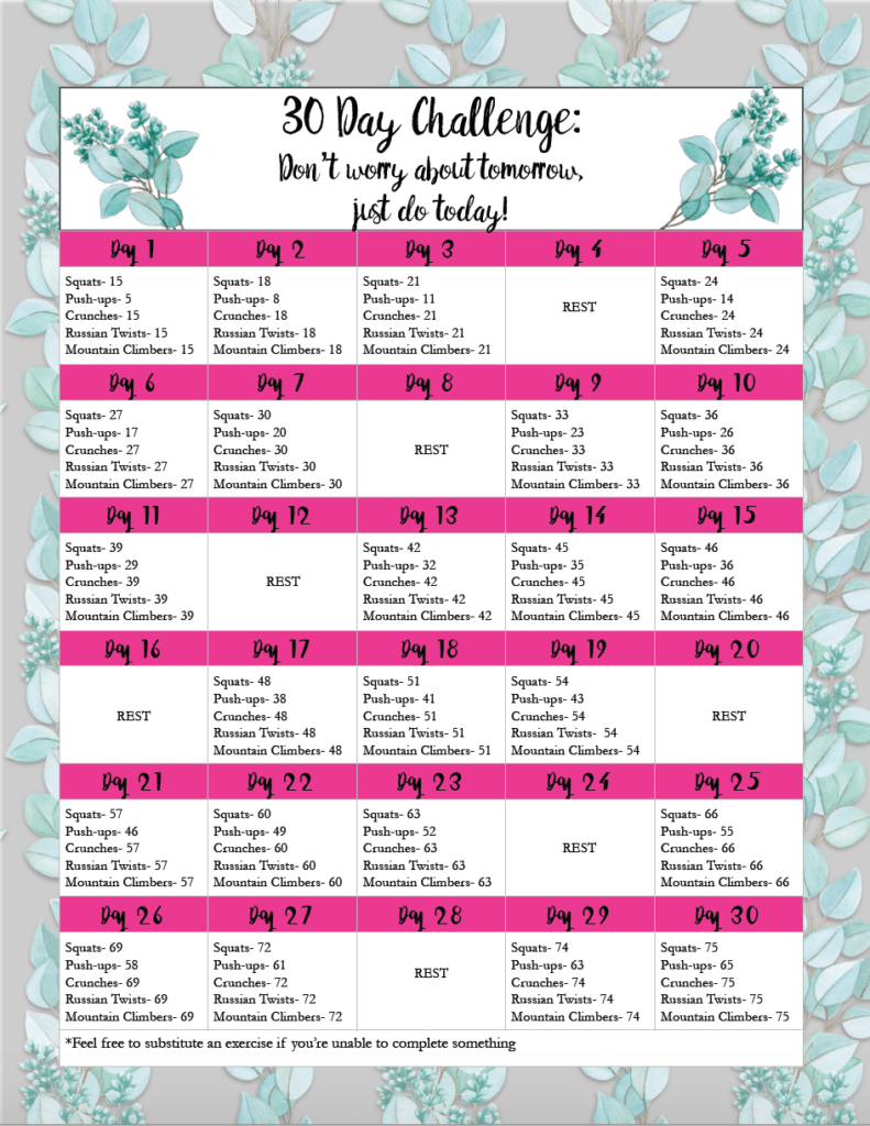 30 day workout challenge