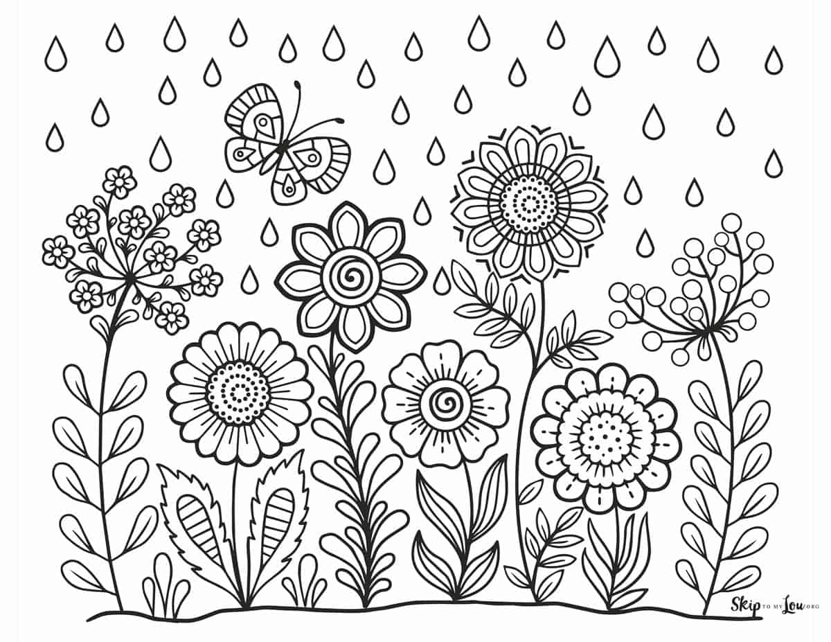FREE Flower Coloring Pages For Kids And Adults Skip To My Lou
