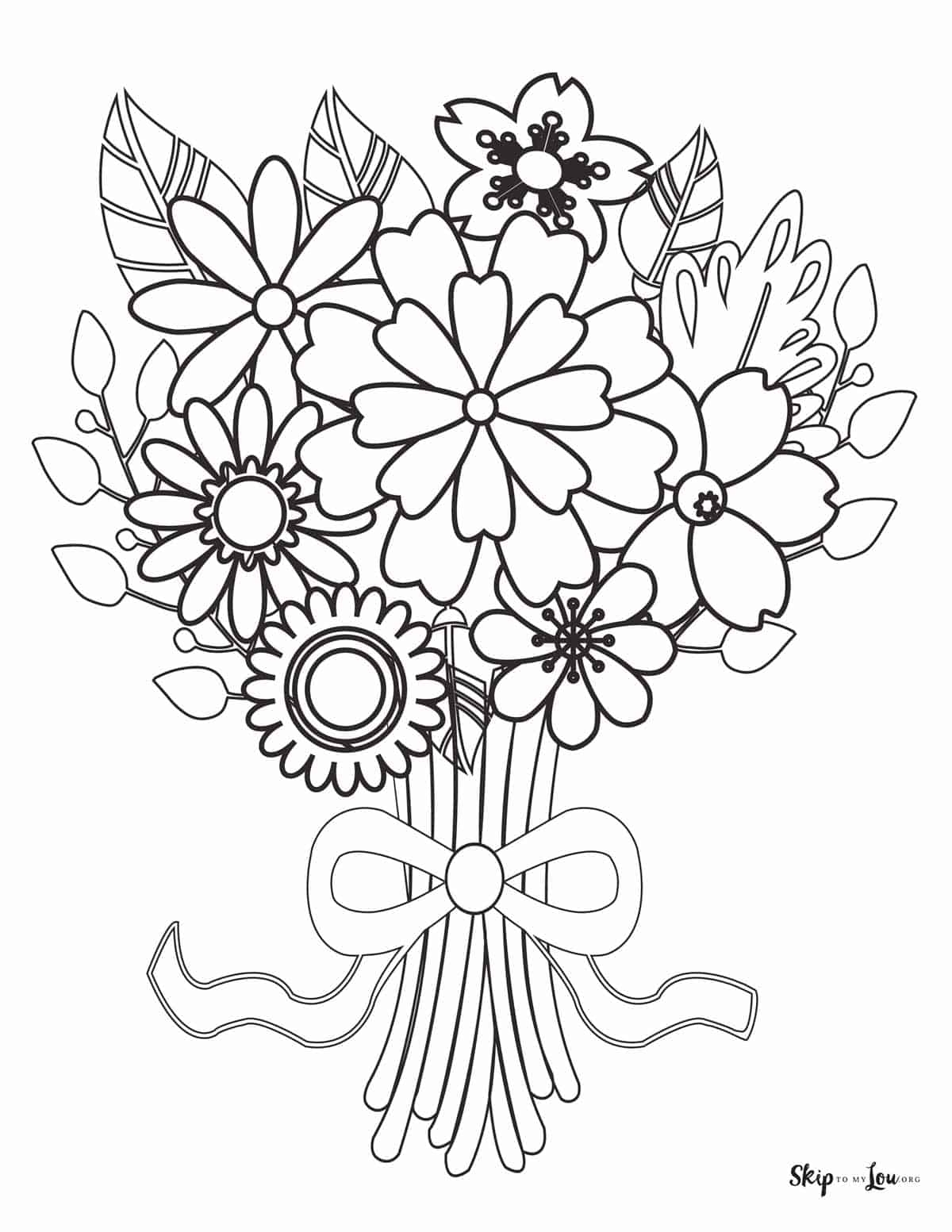 coloring page of flowers