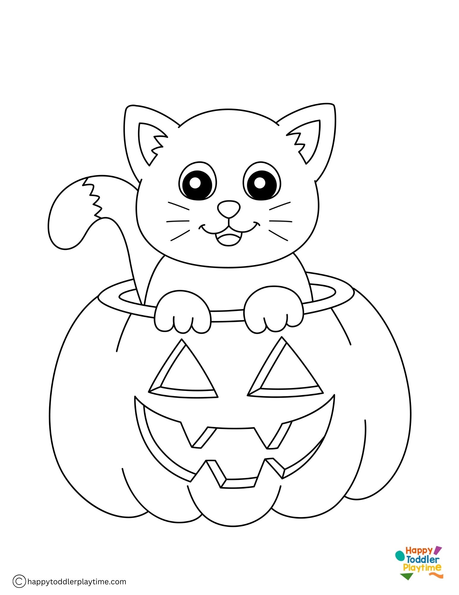 Free Halloween Cat Coloring Pages Happy Toddler Playtime