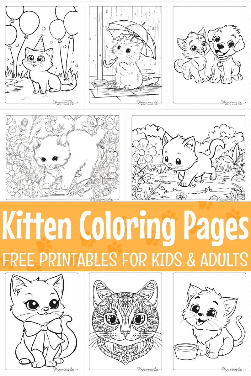 kitten coloring sheets printable