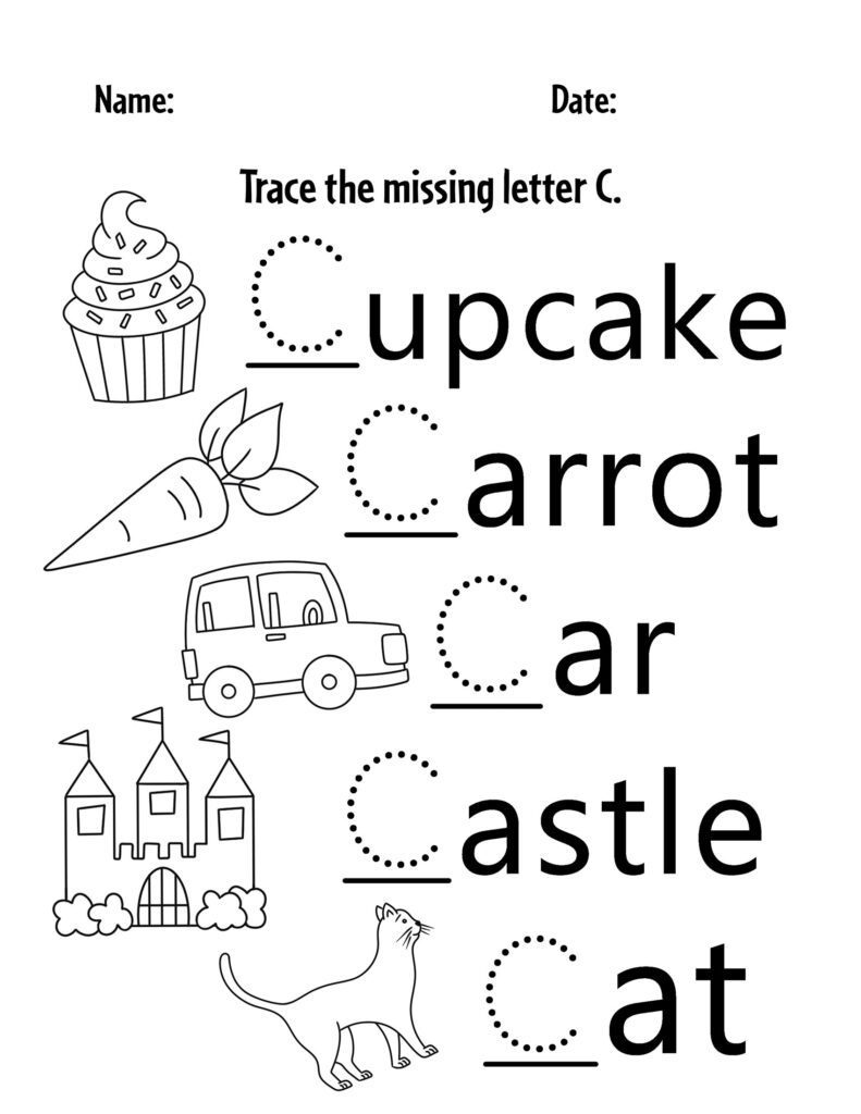 letter c printable worksheets