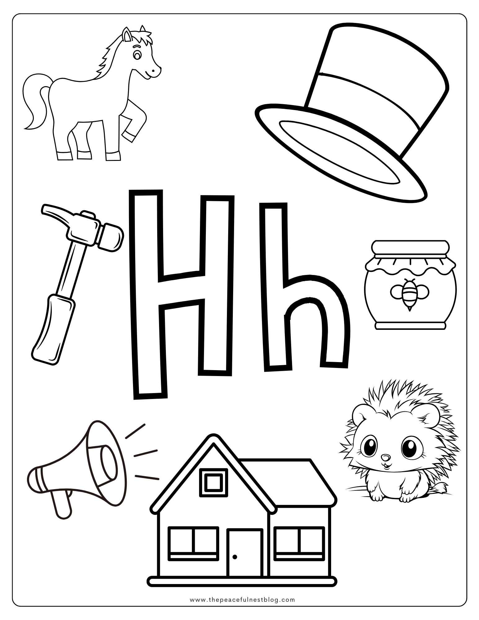 letter h coloring pages