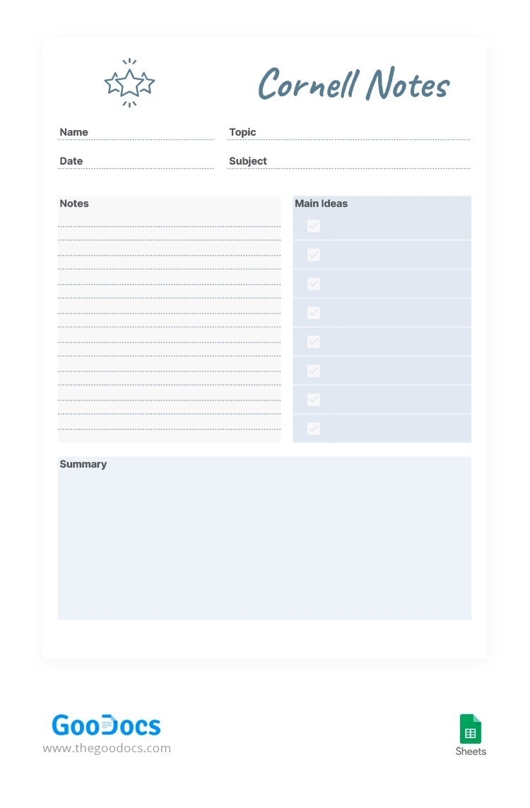 cornell notes template google docs