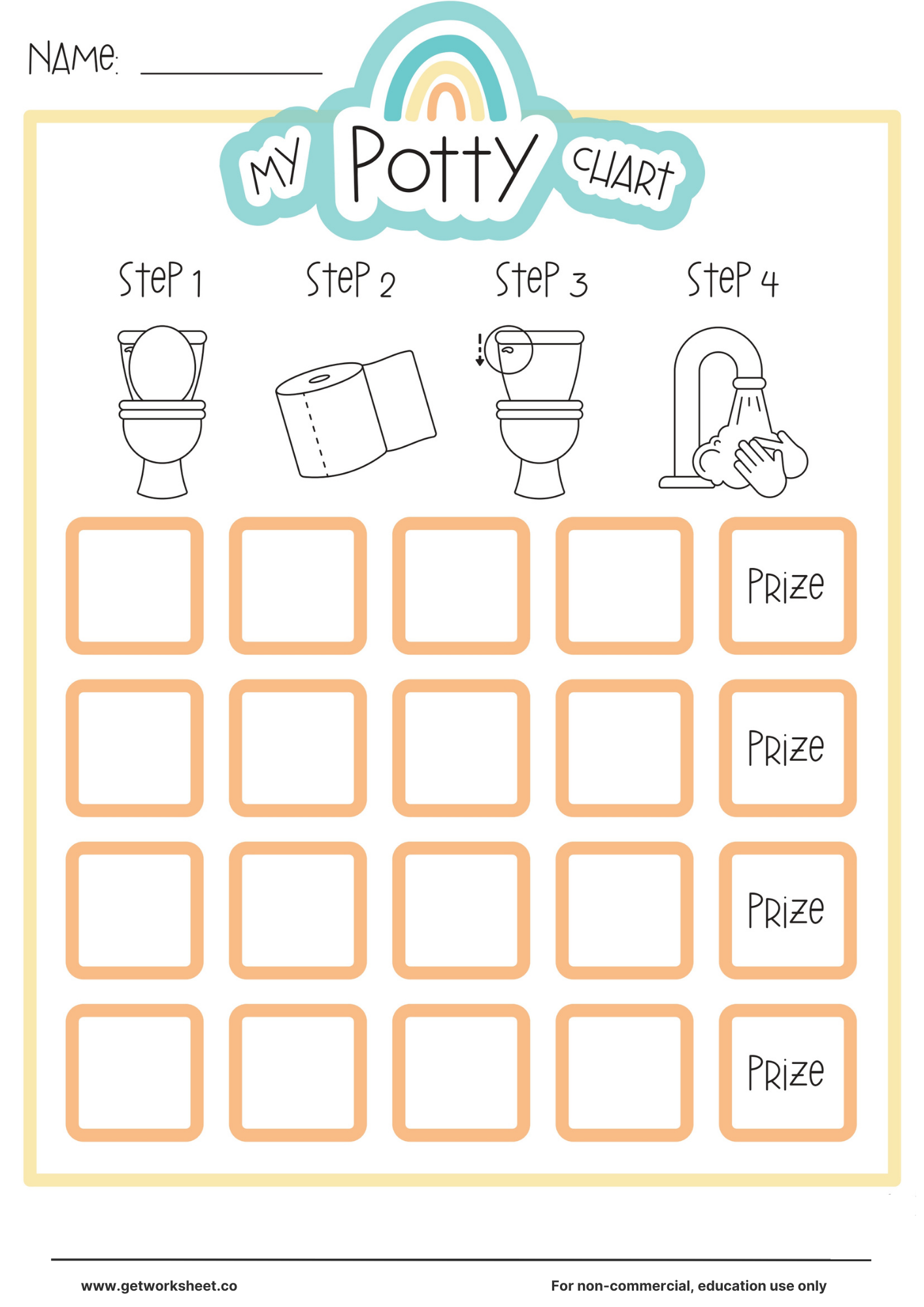 Free Potty Training Chart Printable Worksheets Get Worksheet