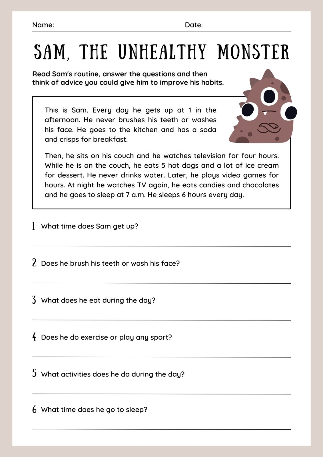 printable 3rd grade worksheets