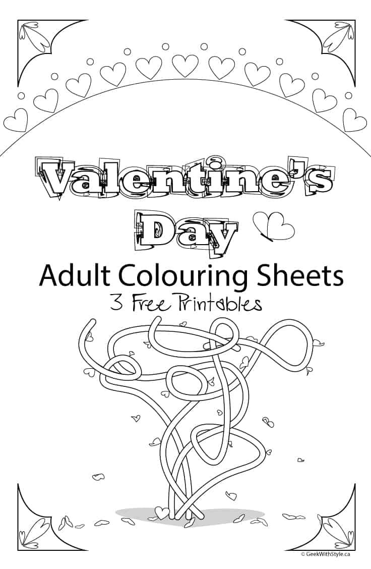 Free Printable Adult Colouring Sheets For Valentine s Day