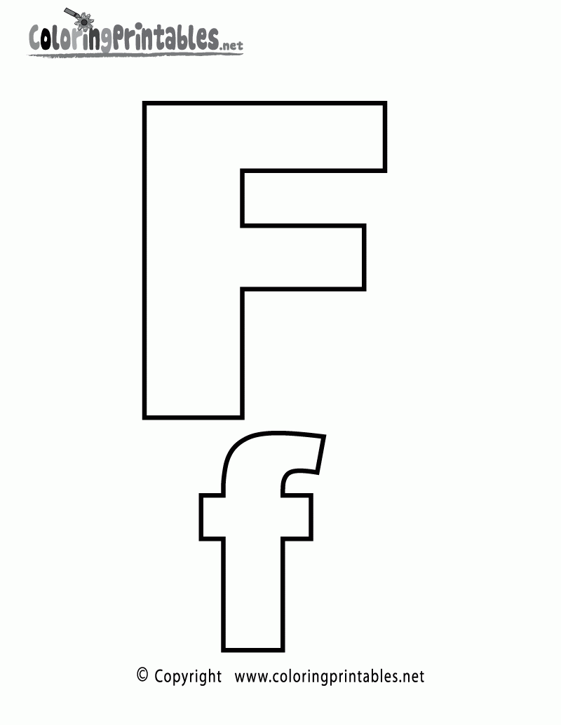 Free Printable Alphabet Letter F Coloring Page
