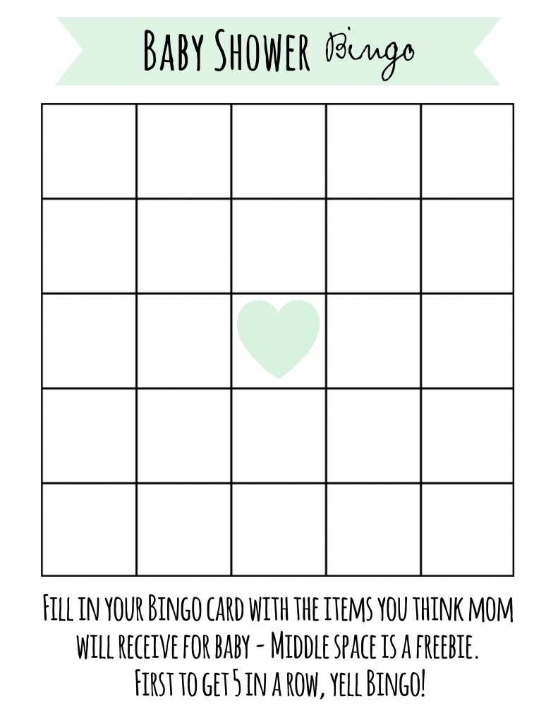 baby shower bingo cards
