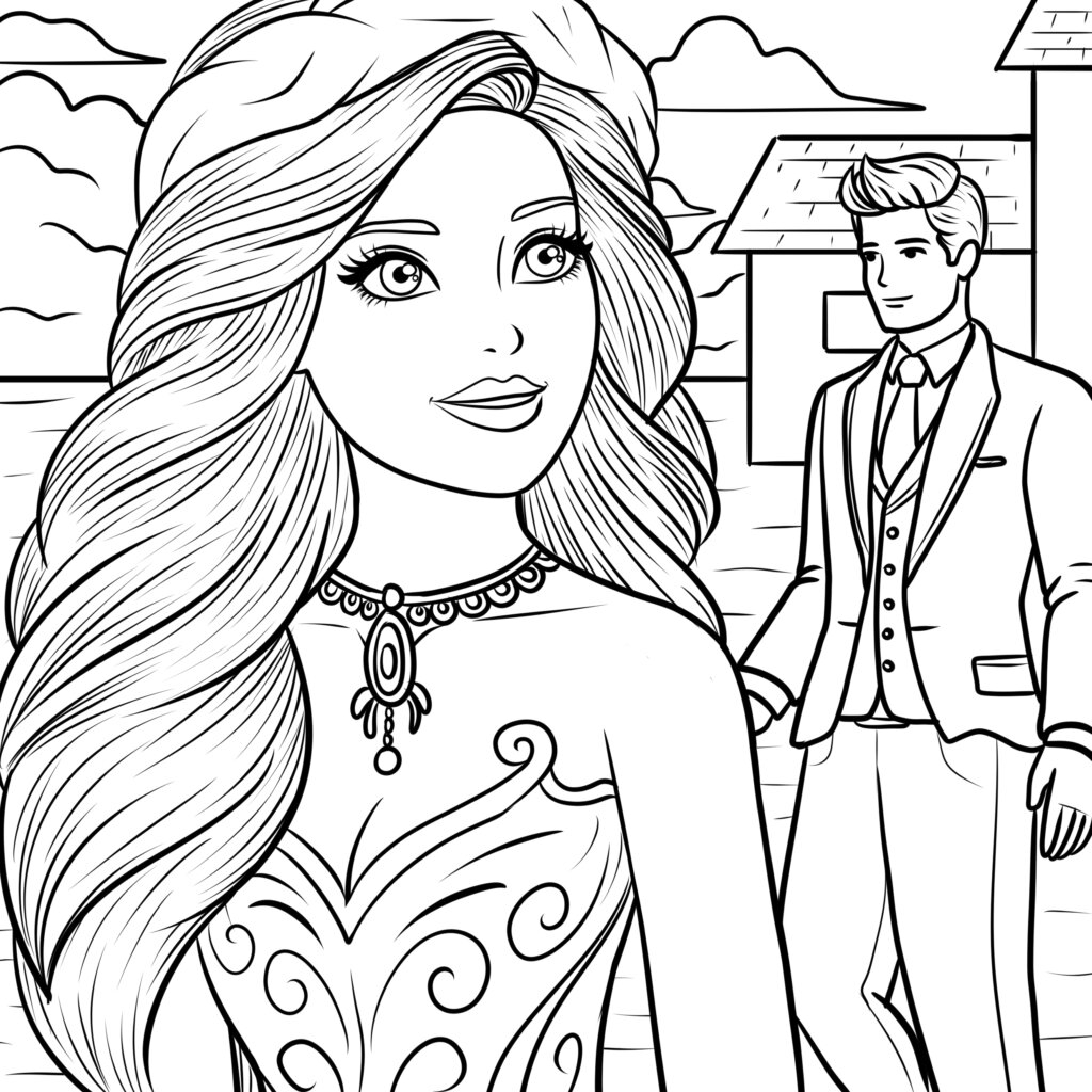 barbie printable coloring pages