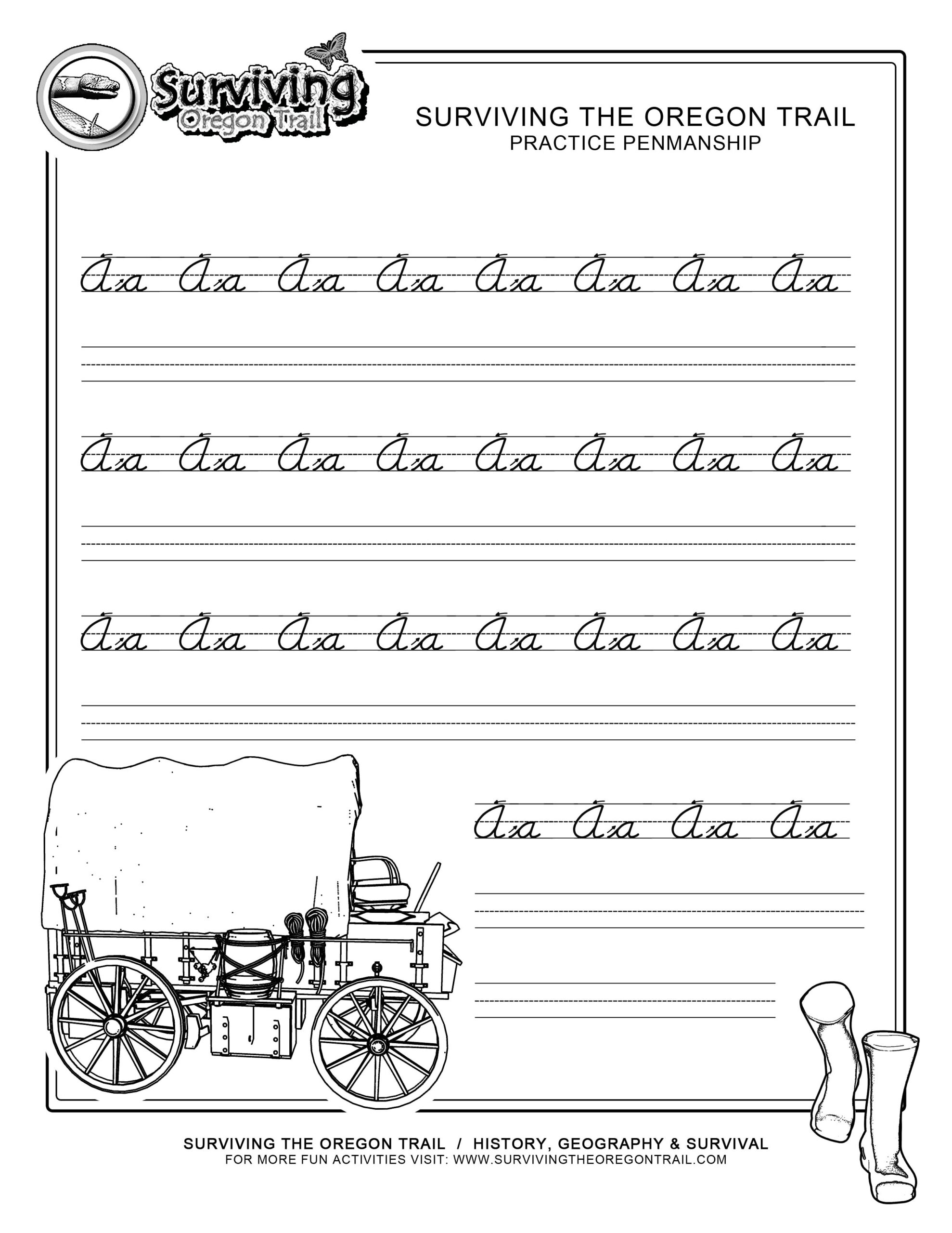 printable cursive writing worksheets