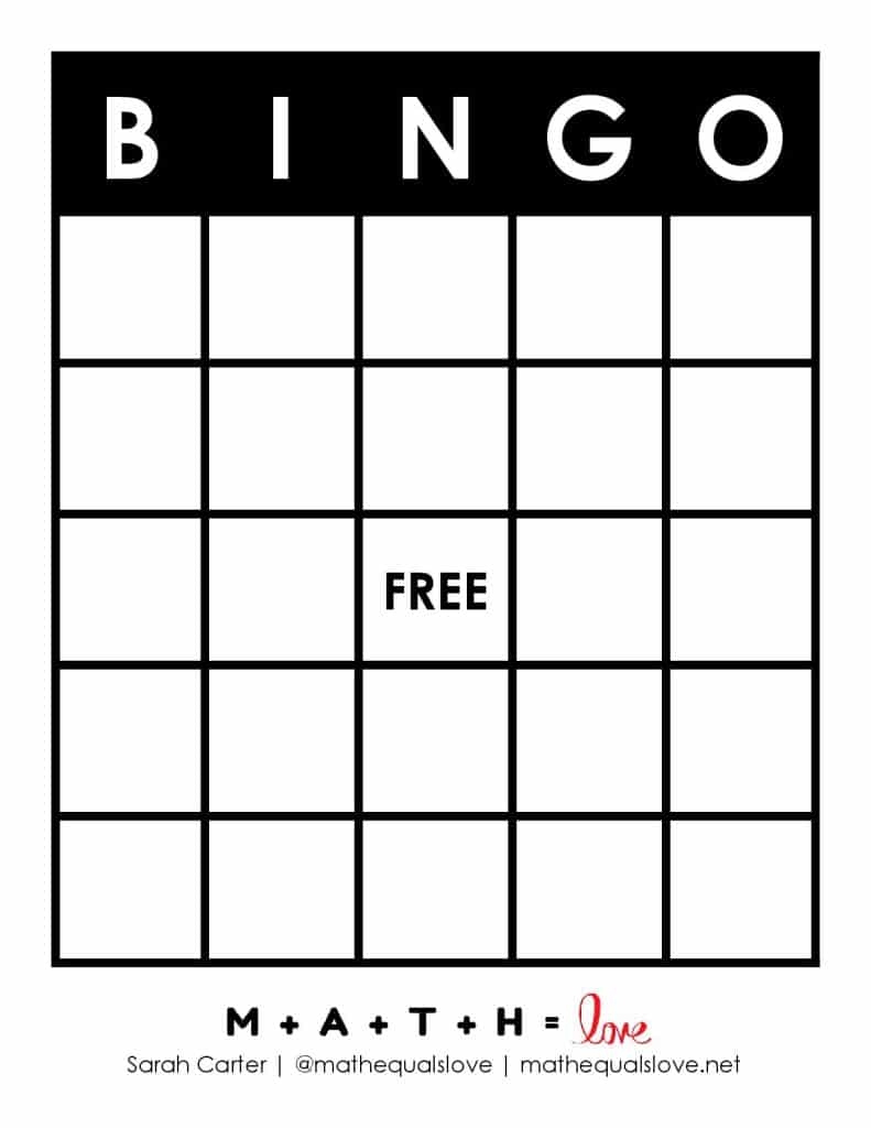 printable blank bingo cards
