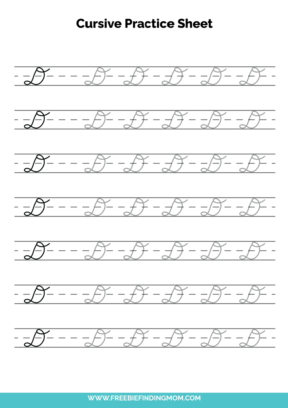 Free Printable Cursive Alphabet Practice Sheets Capital D