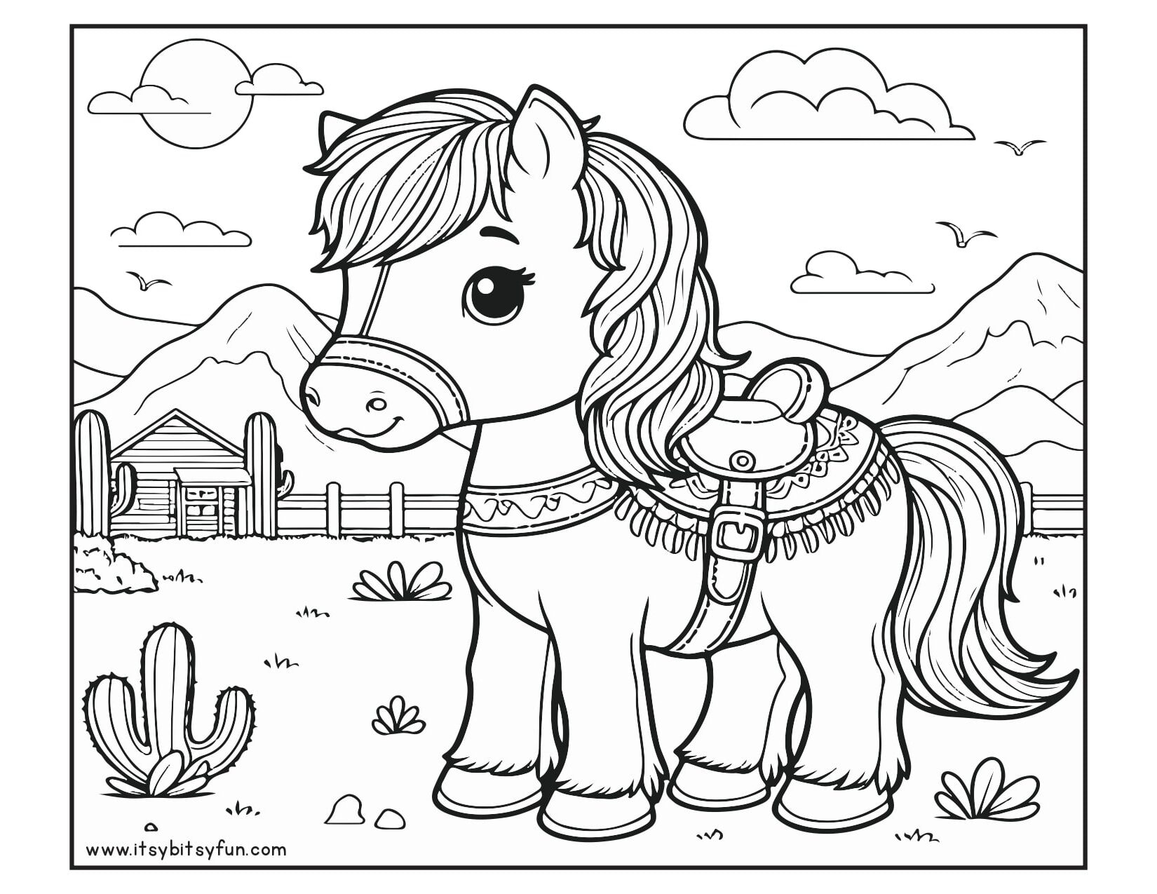 horse coloring in sheets