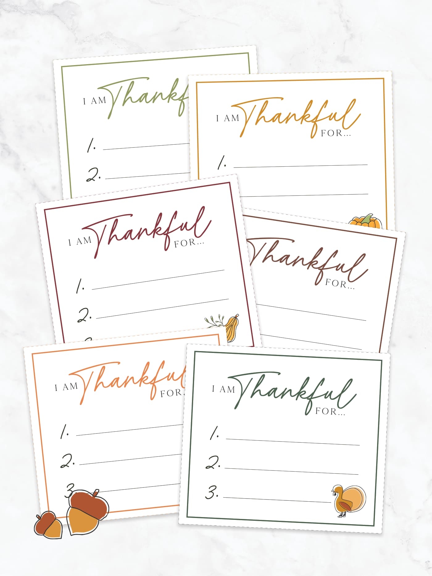 FREE Printable I Am Thankful For Cards Favorite Printables