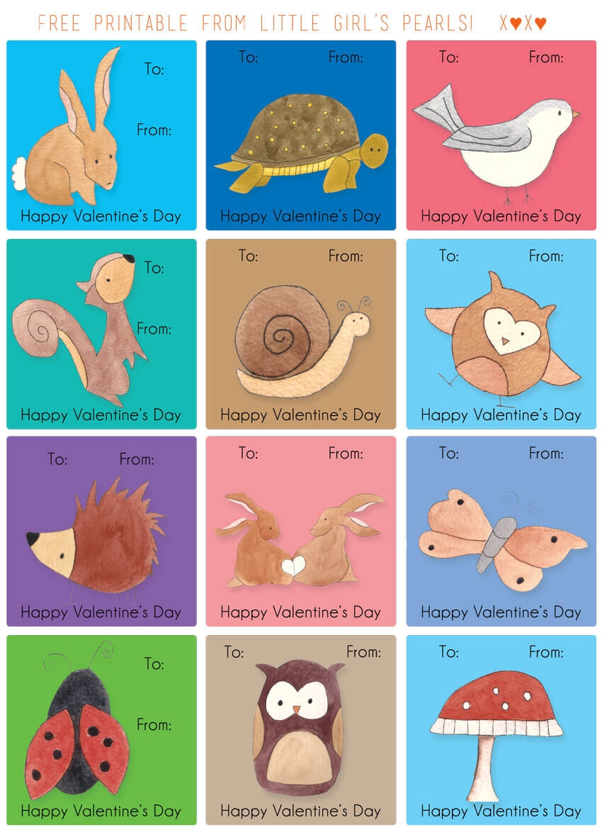 Free Printable Kids Valentine Cards Little Girl s Pearls Free Printable Kids Valentine Cards Little Girl s Pearls