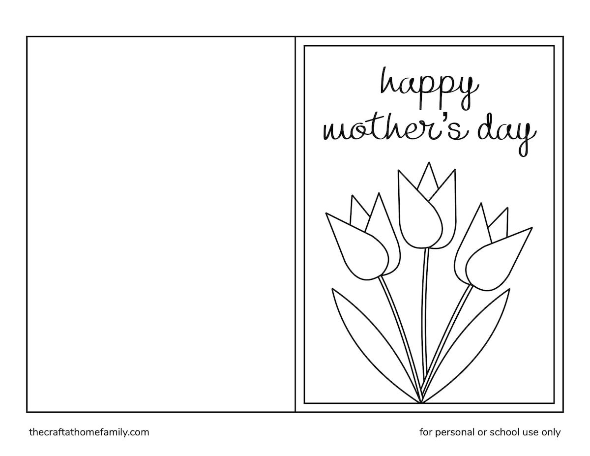 folding mothers day coloring cards