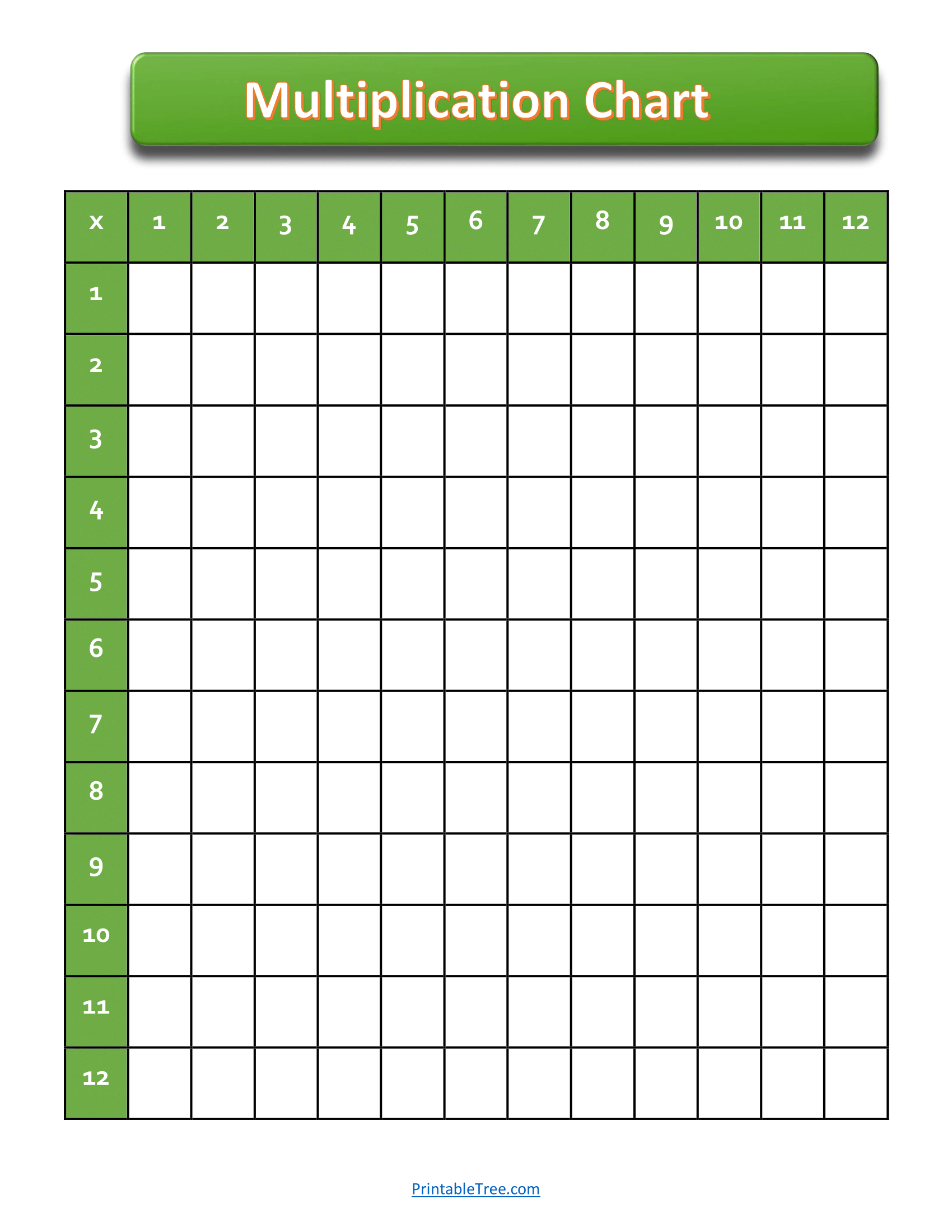 blank multiplication chart printable