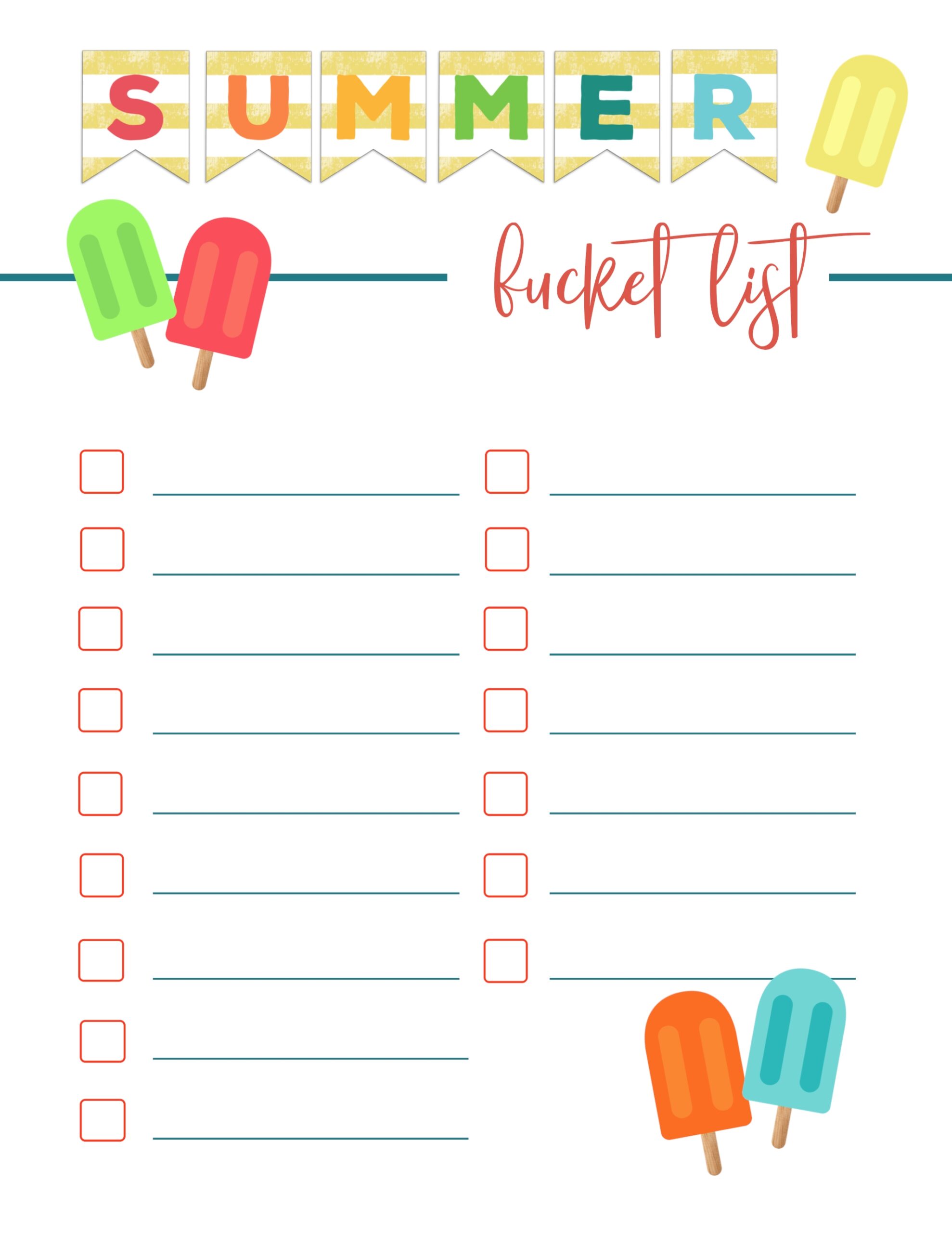 summer bucket list template summer bucket list template
