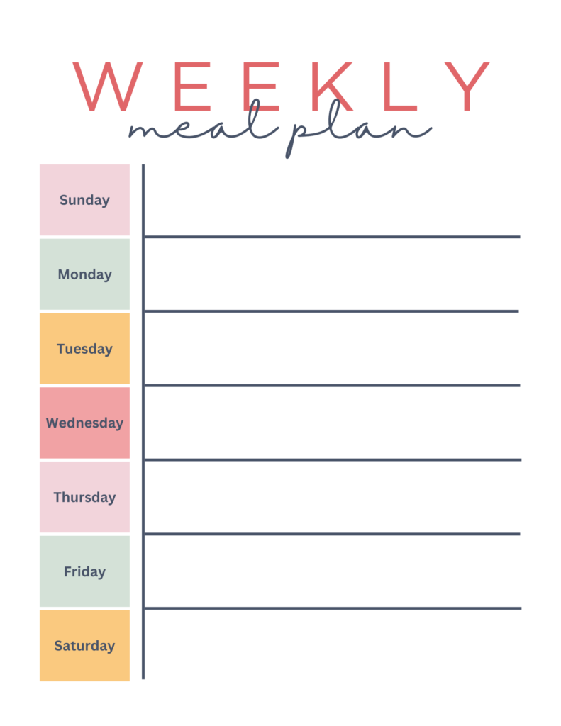 Free Printable Weekly Meal Planners Baking You Happier