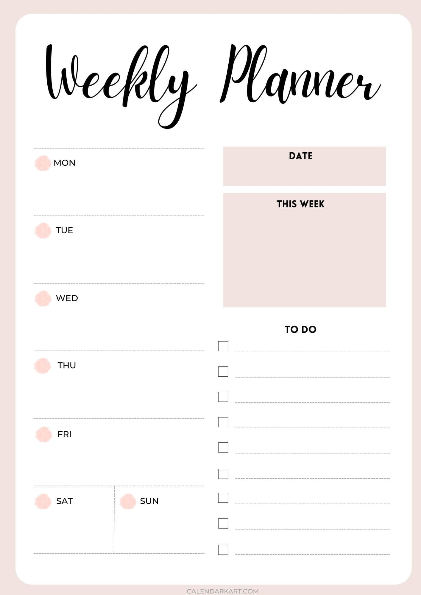 Free Printable Weekly Planner Templates CalendarKart Free Printable Weekly Planner Templates CalendarKart