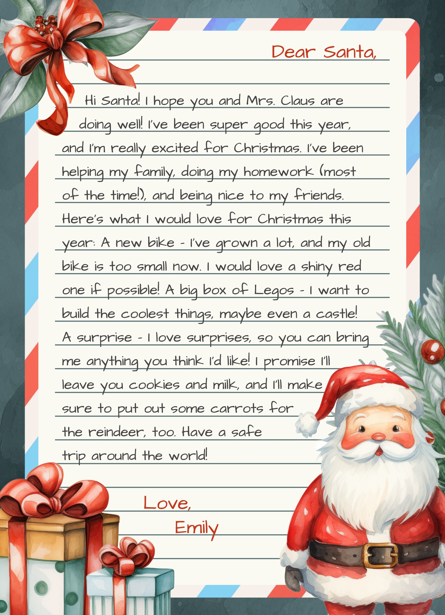 Free Santa Letter Google Docs Templates Gdoc io