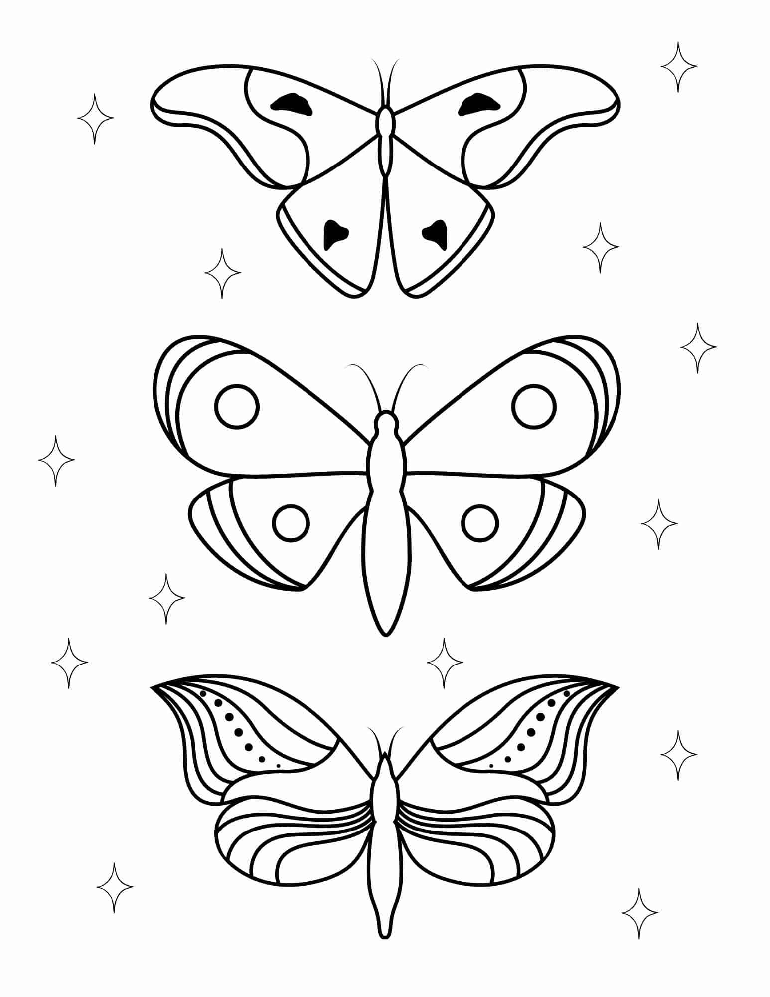printable butterflies to color