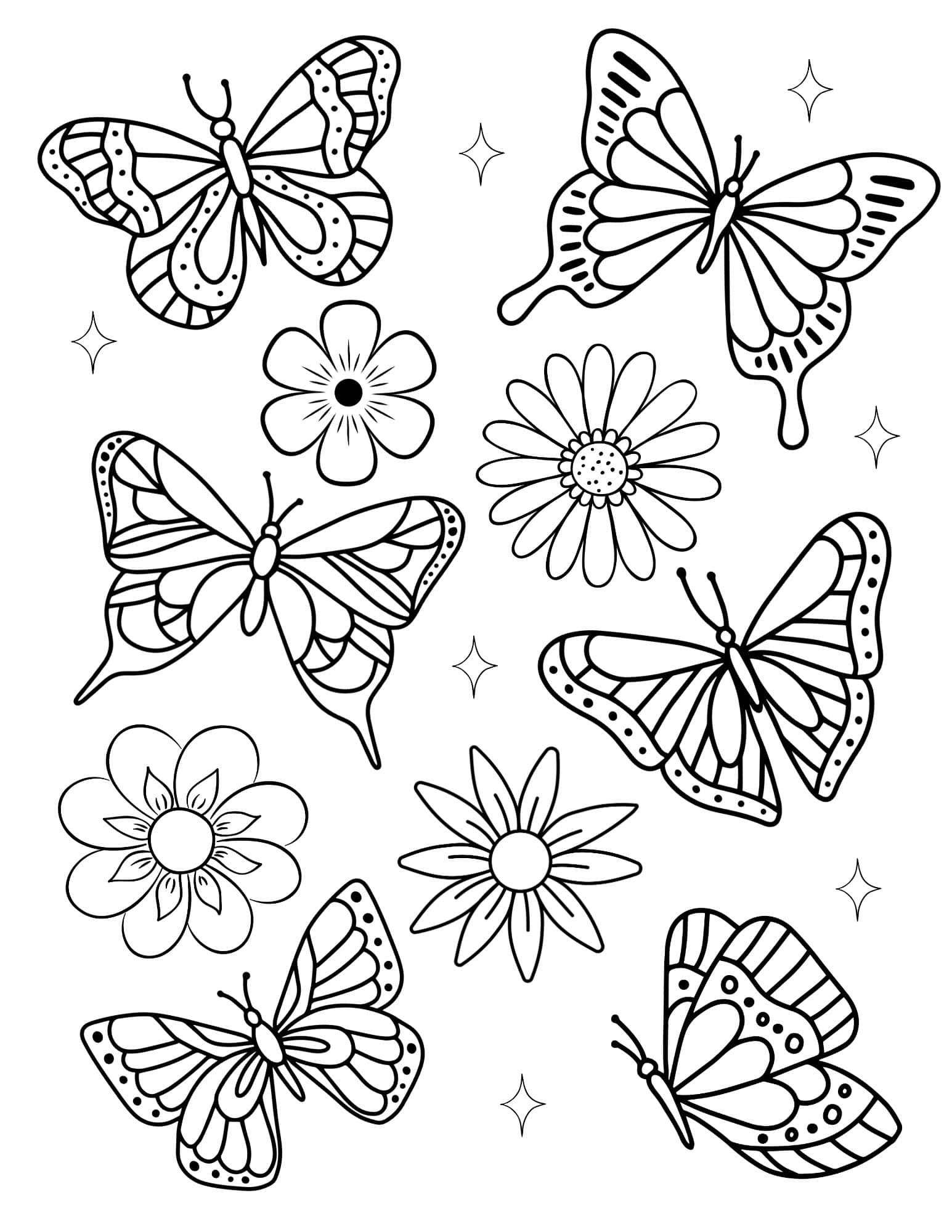 printable butterfly coloring sheets